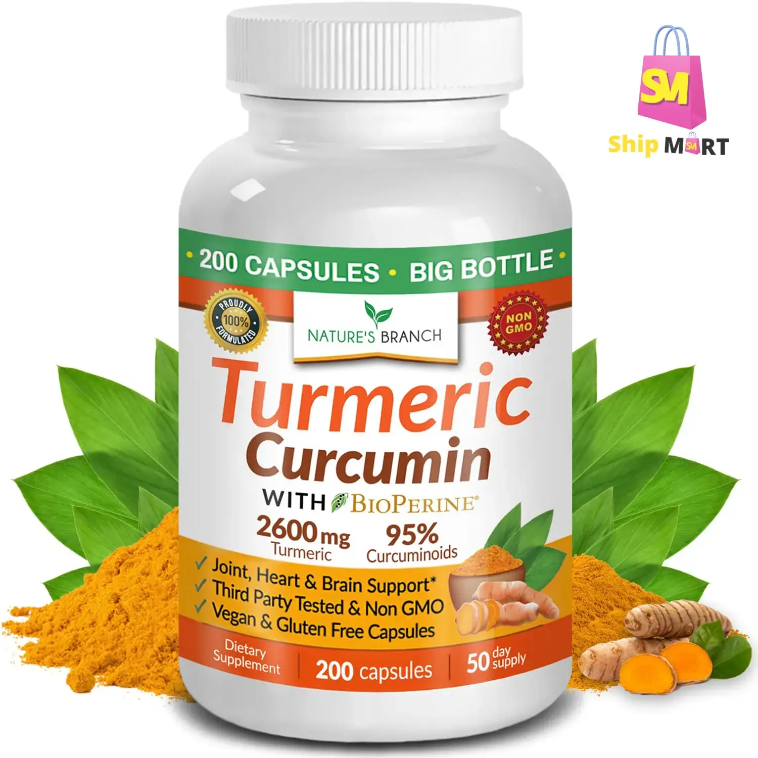 Natures Branch Turmeric Curcumin With Bioperine, For Joint Health