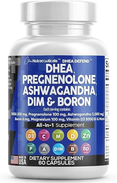 Dhea Pregnenolone Ashwagandha Dim and Boron