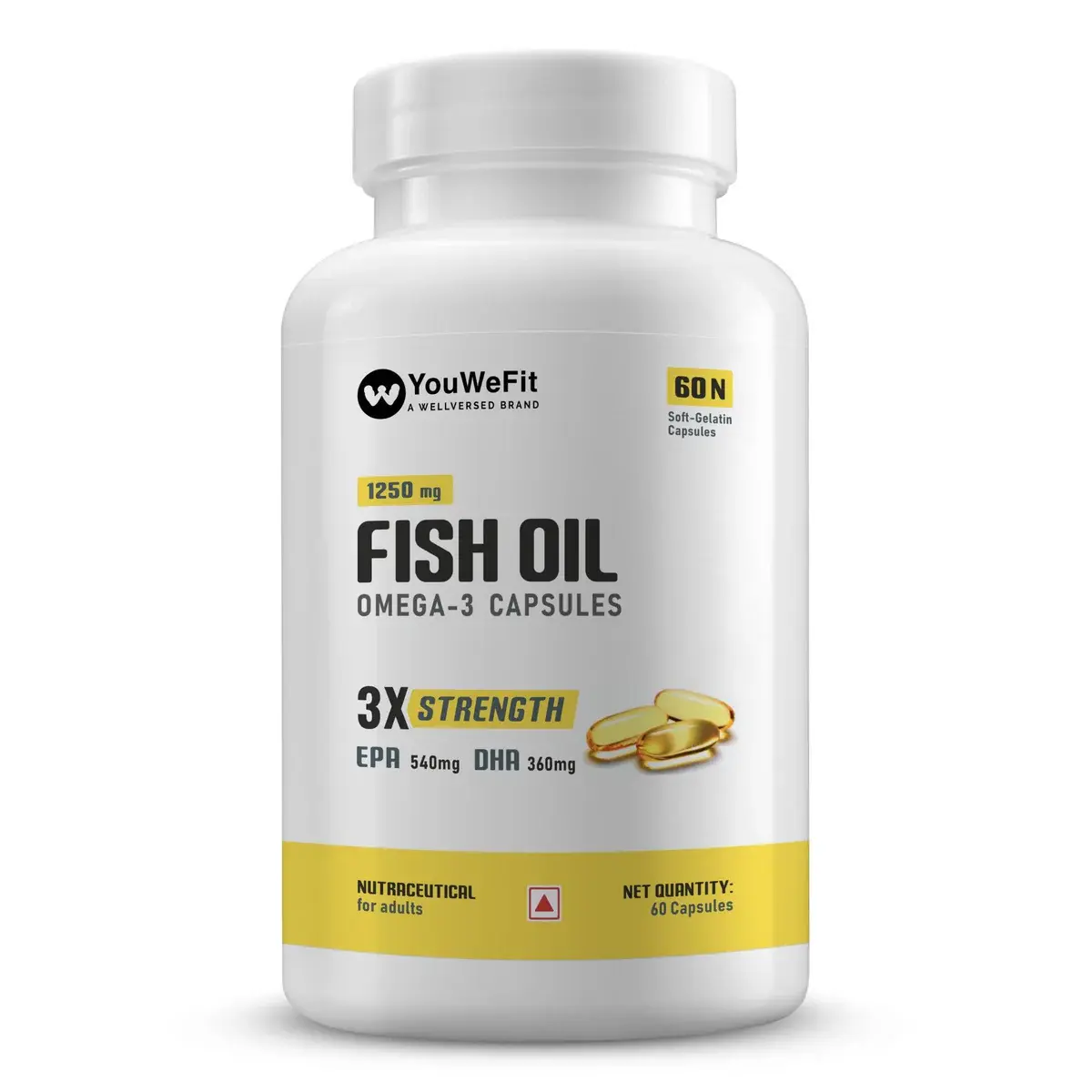 YouWeFit Fish Oil Omega-3 Capsules, For Heart Health
