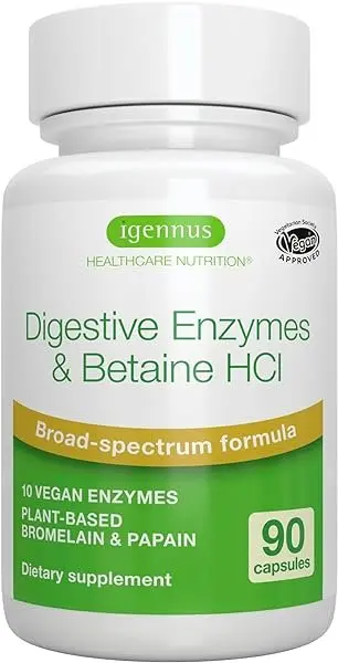 Igennus Digestive Enzymes & Betaine HCL capsules, Digestive Enzyme