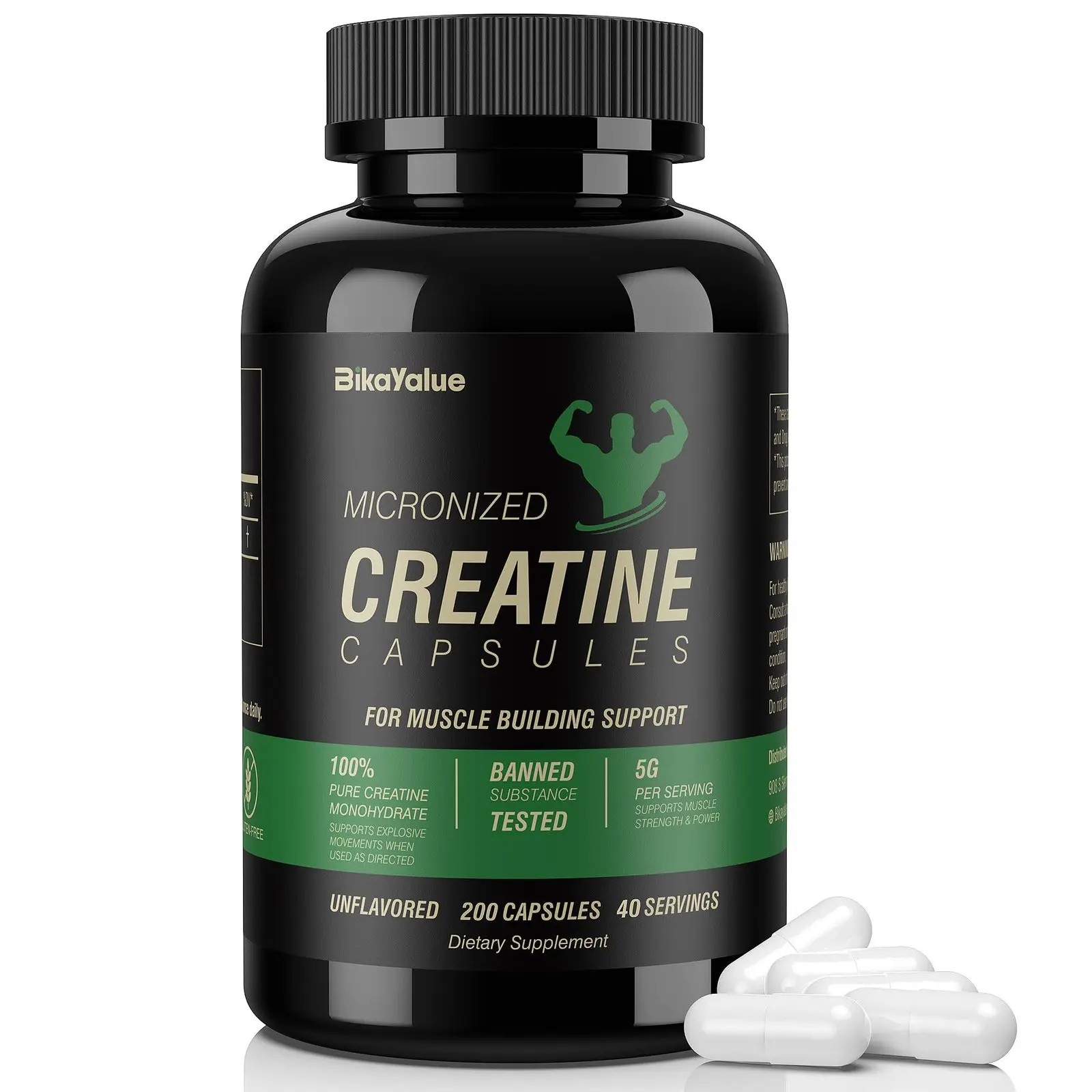 Bikavalue Micronized Creatine Capsules, For Muscle Building