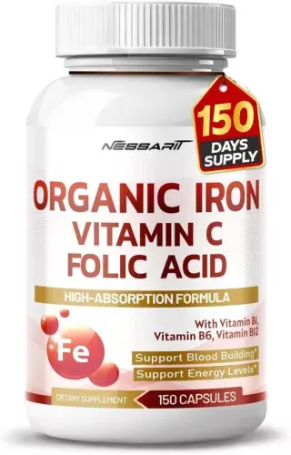 Organic Iron with Vitamin C & Folic Acid