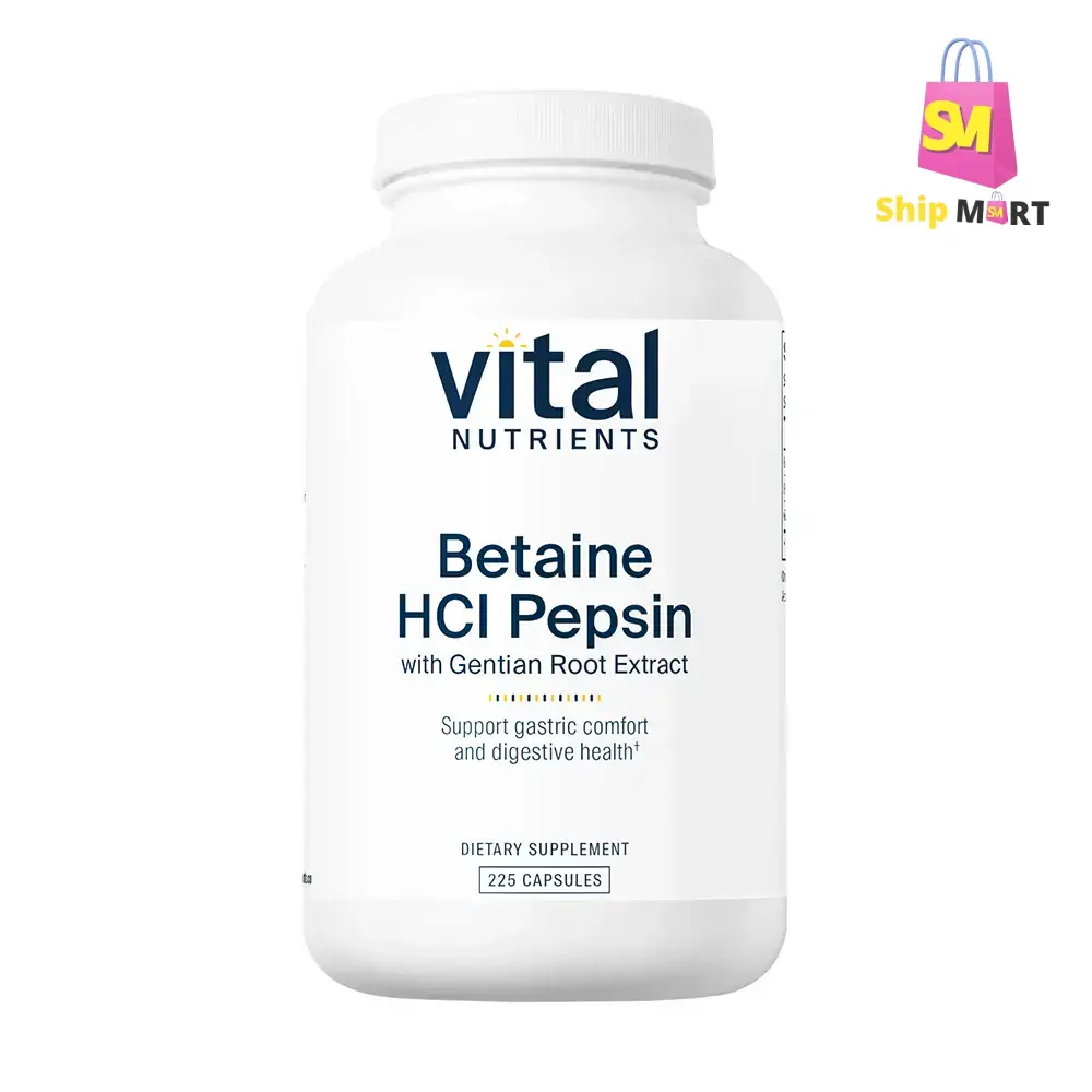 Vital Nutrients Betaine Hcl Pepsin Gentian Root Capsules, Digestive Function